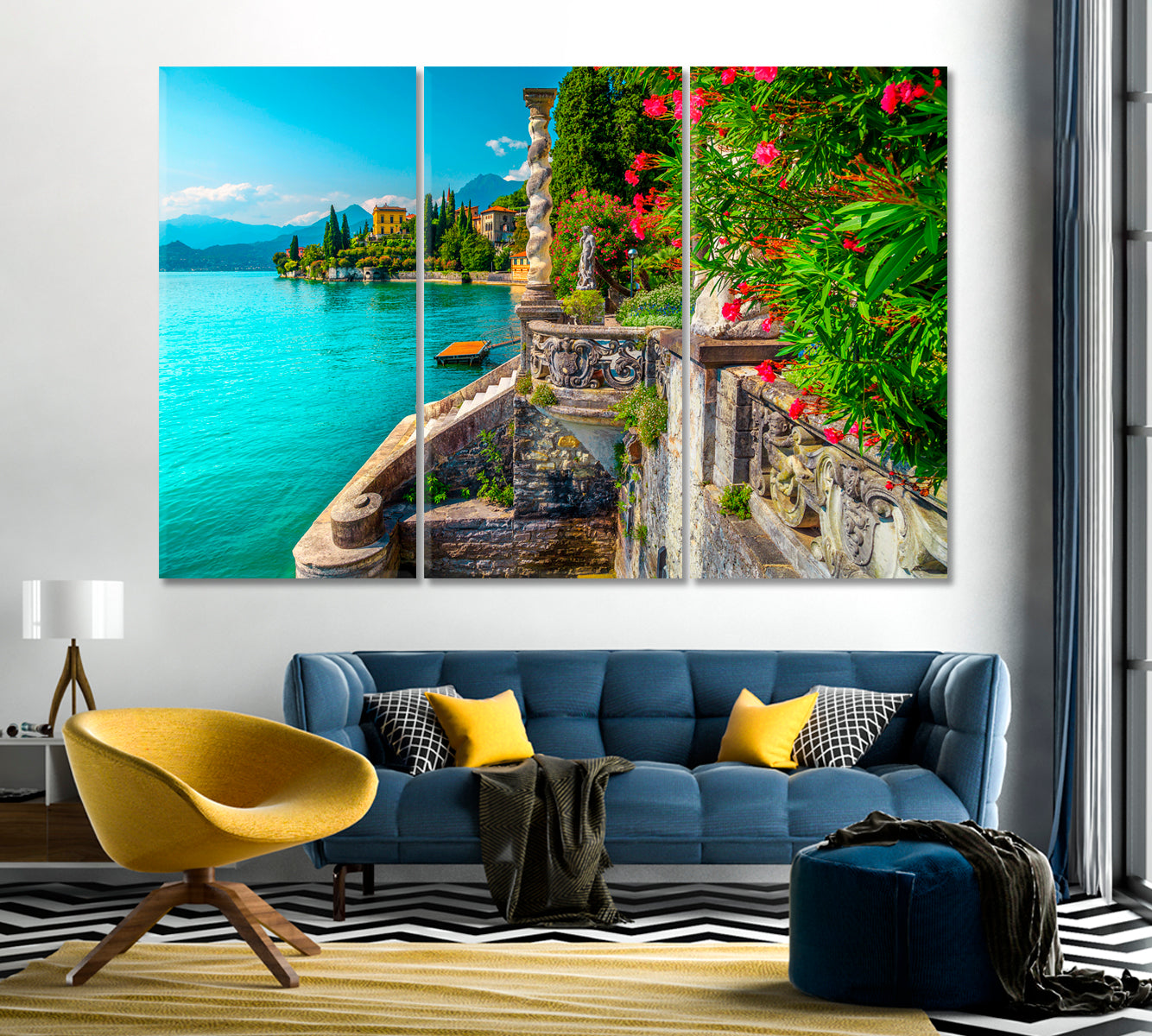 Villa Monastero and Lake Como Italy Canvas Print-Canvas Print-CetArt-1 Panel-24x16 inches-CetArt