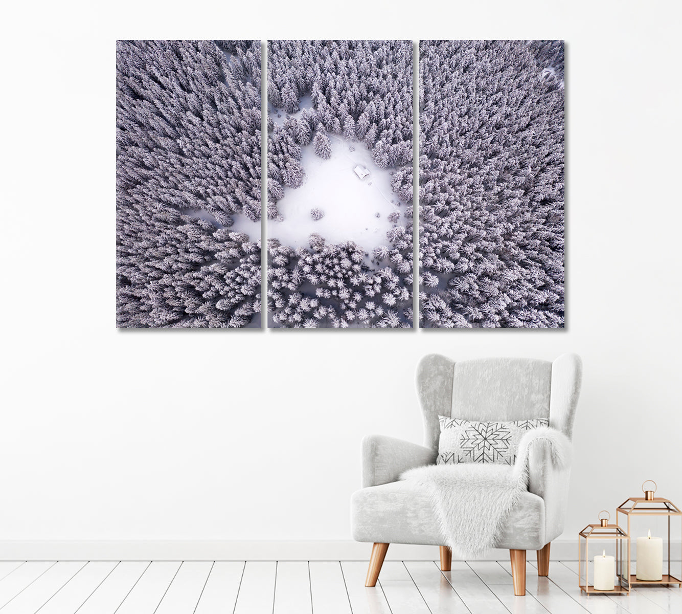 Snowy Pine Forest Canvas Print-Canvas Print-CetArt-1 Panel-24x16 inches-CetArt