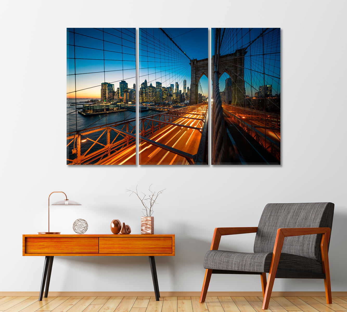 Brooklyn Bridge New York USA Canvas Print-Canvas Print-CetArt-1 Panel-24x16 inches-CetArt