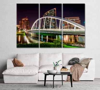 Discovery Bridge in Columbus Ohio USA Canvas Print-Canvas Print-CetArt-1 Panel-24x16 inches-CetArt