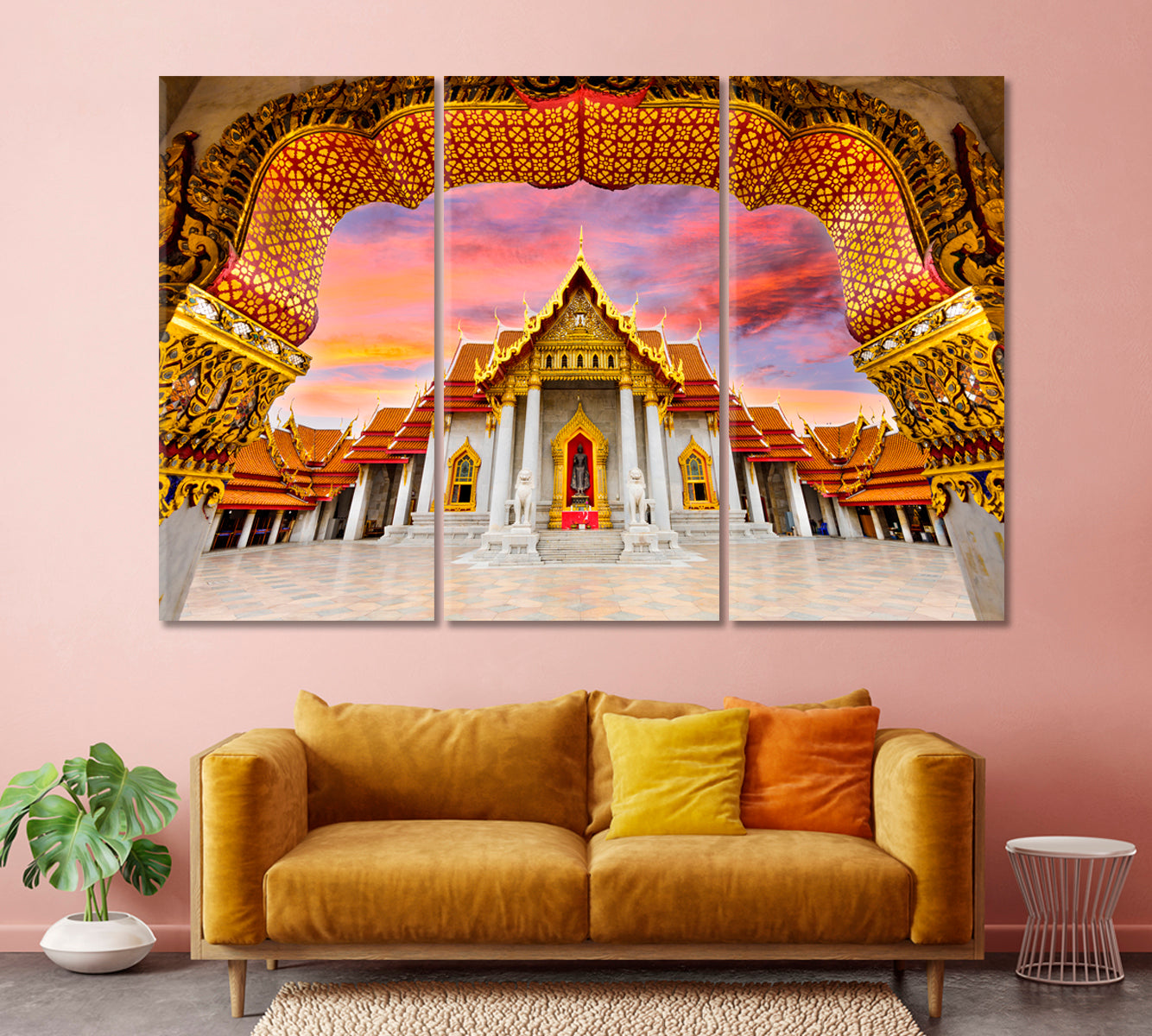 Temple Wat Benchamabophit of Bangkok Thailand Canvas Print-Canvas Print-CetArt-1 Panel-24x16 inches-CetArt