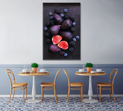 Figs Blackberries and Blueberries Canvas Print-Canvas Print-CetArt-1 panel-16x24 inches-CetArt