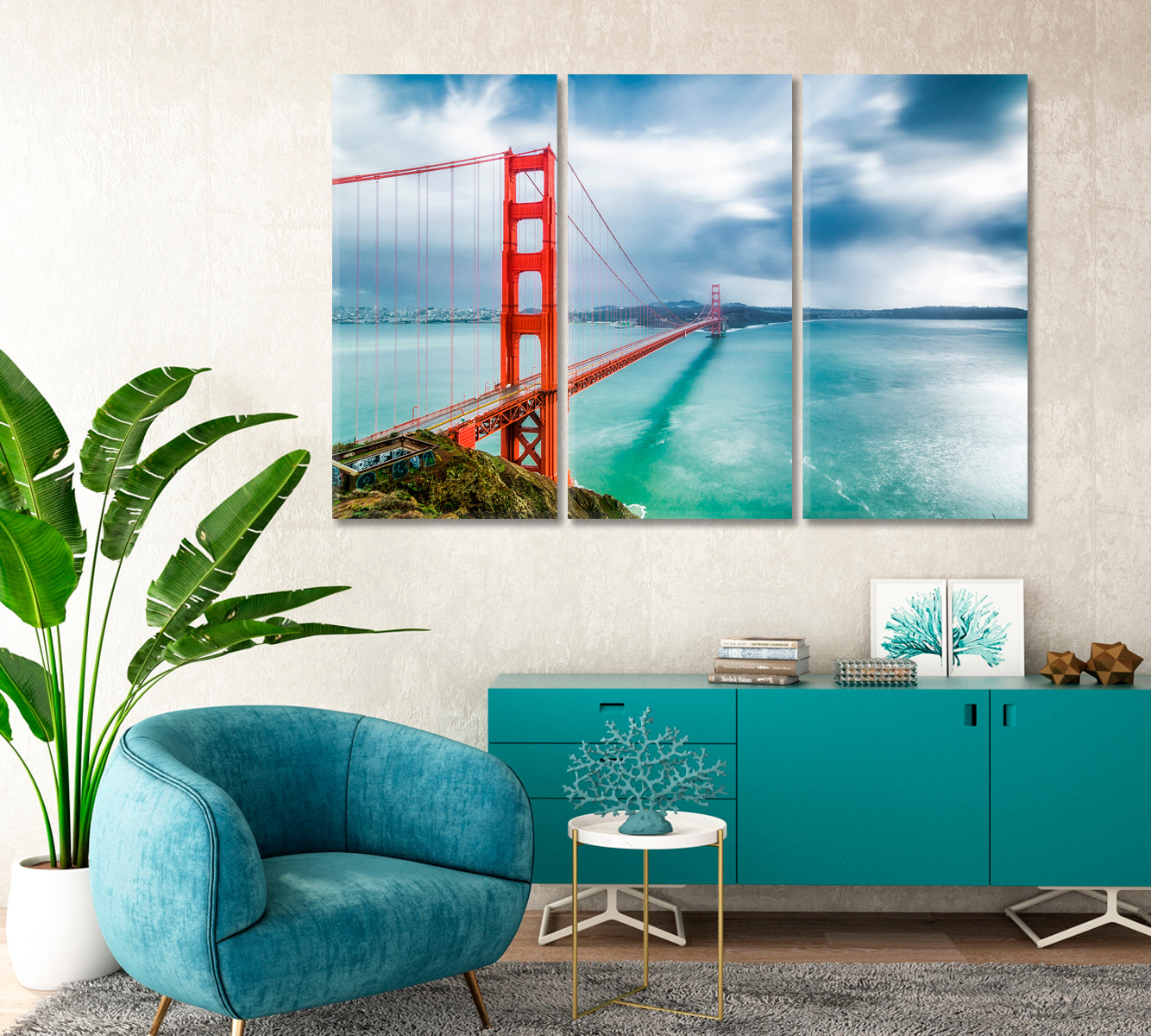 Landscape of Golden Gate Bridge San Francisco Canvas Print-Canvas Print-CetArt-1 Panel-24x16 inches-CetArt