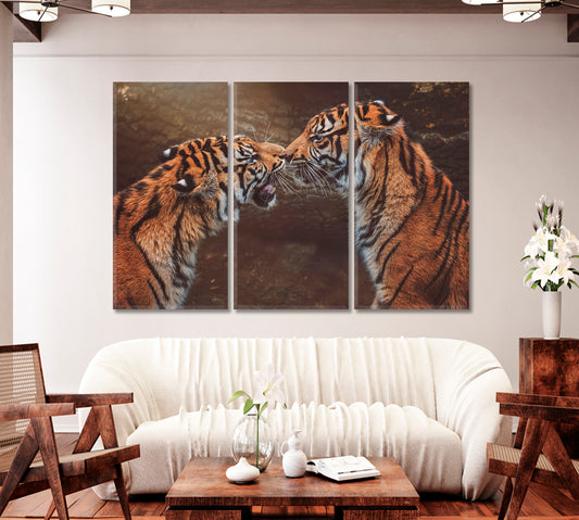 Two Sumatran Tiger Canvas Print-Canvas Print-CetArt-1 Panel-24x16 inches-CetArt
