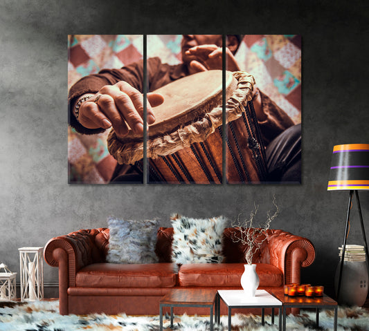 Ethnic Musical Instrument Djembe Canvas Print-Canvas Print-CetArt-1 Panel-24x16 inches-CetArt