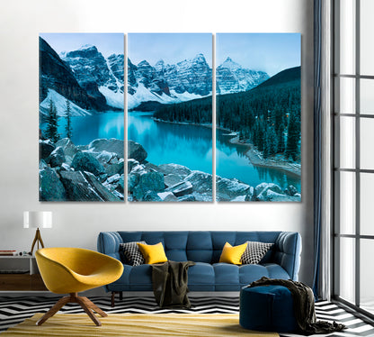 Winter Morning Moraine Lake Banff National Park Canada Canvas Print-Canvas Print-CetArt-1 Panel-24x16 inches-CetArt