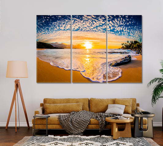 Sunset on the North Shore Oahu Hawaii Canvas Print-Canvas Print-CetArt-1 Panel-24x16 inches-CetArt