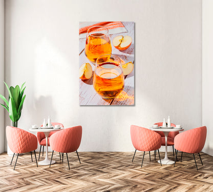 Glass of Apple Juice Canvas Print-Canvas Print-CetArt-1 panel-16x24 inches-CetArt