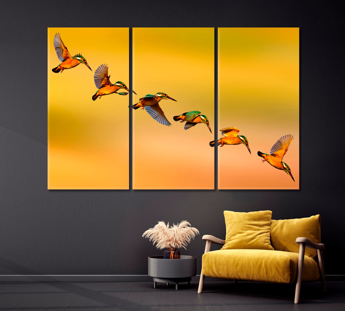 Сolorful Birds Kingfishers Canvas Print-Canvas Print-CetArt-1 Panel-24x16 inches-CetArt