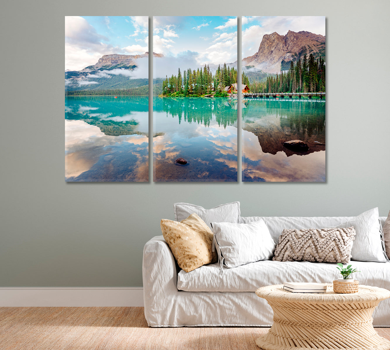 Amazing Emerald Lake in Yoho National Park Canvas Print-Canvas Print-CetArt-1 Panel-24x16 inches-CetArt