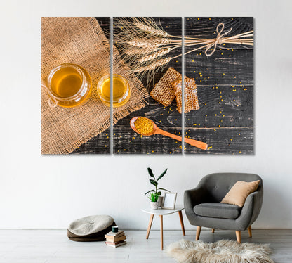 Honey with Honeycombs Canvas Print-Canvas Print-CetArt-1 Panel-24x16 inches-CetArt