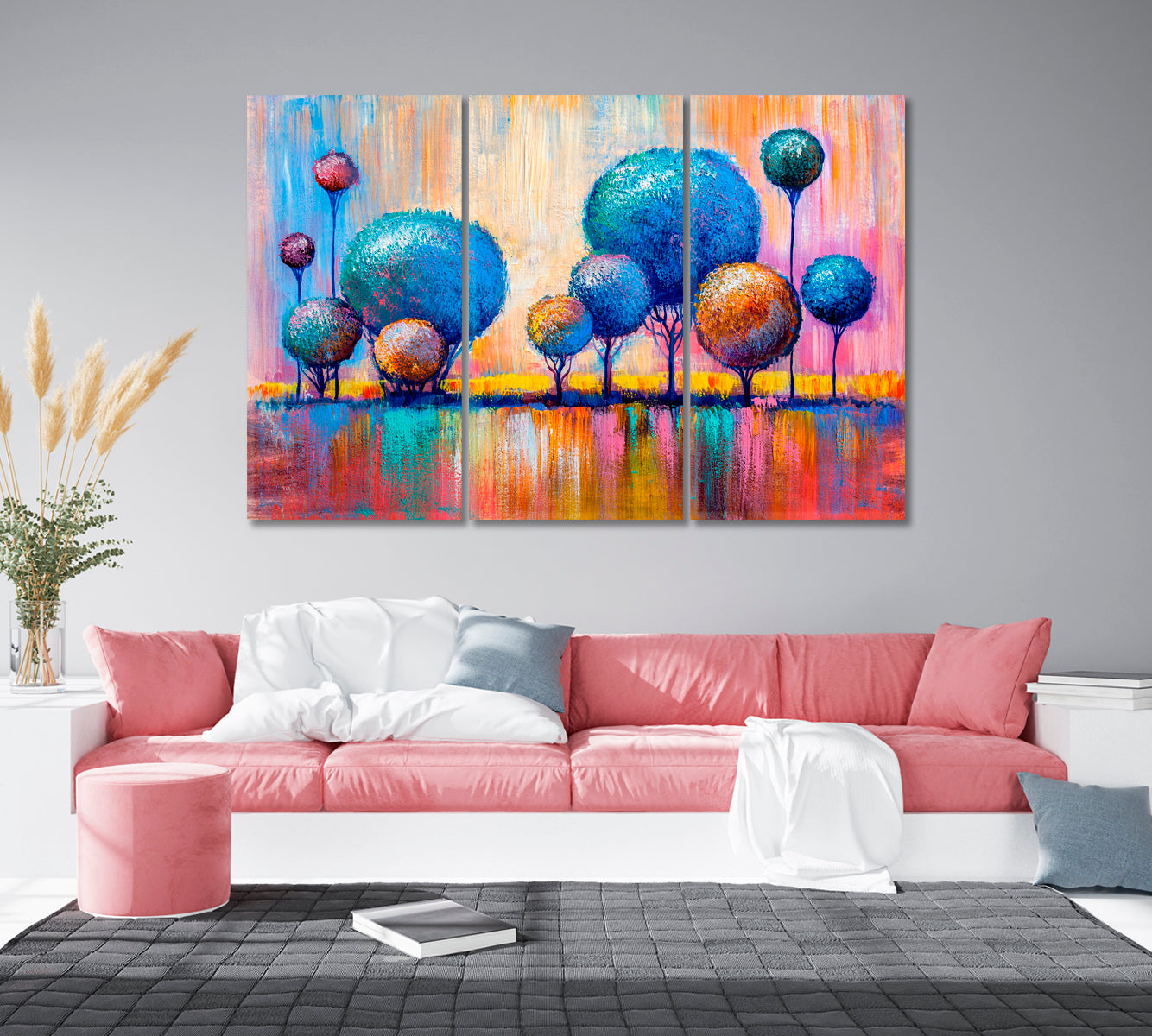 Colorful Trees Canvas Print-Canvas Print-CetArt-1 Panel-24x16 inches-CetArt