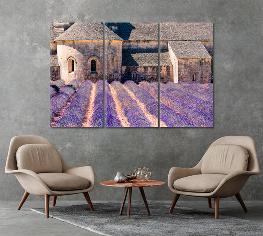 Senanque Abbey with Lavender Field Provence France Canvas Print-Canvas Print-CetArt-1 Panel-24x16 inches-CetArt