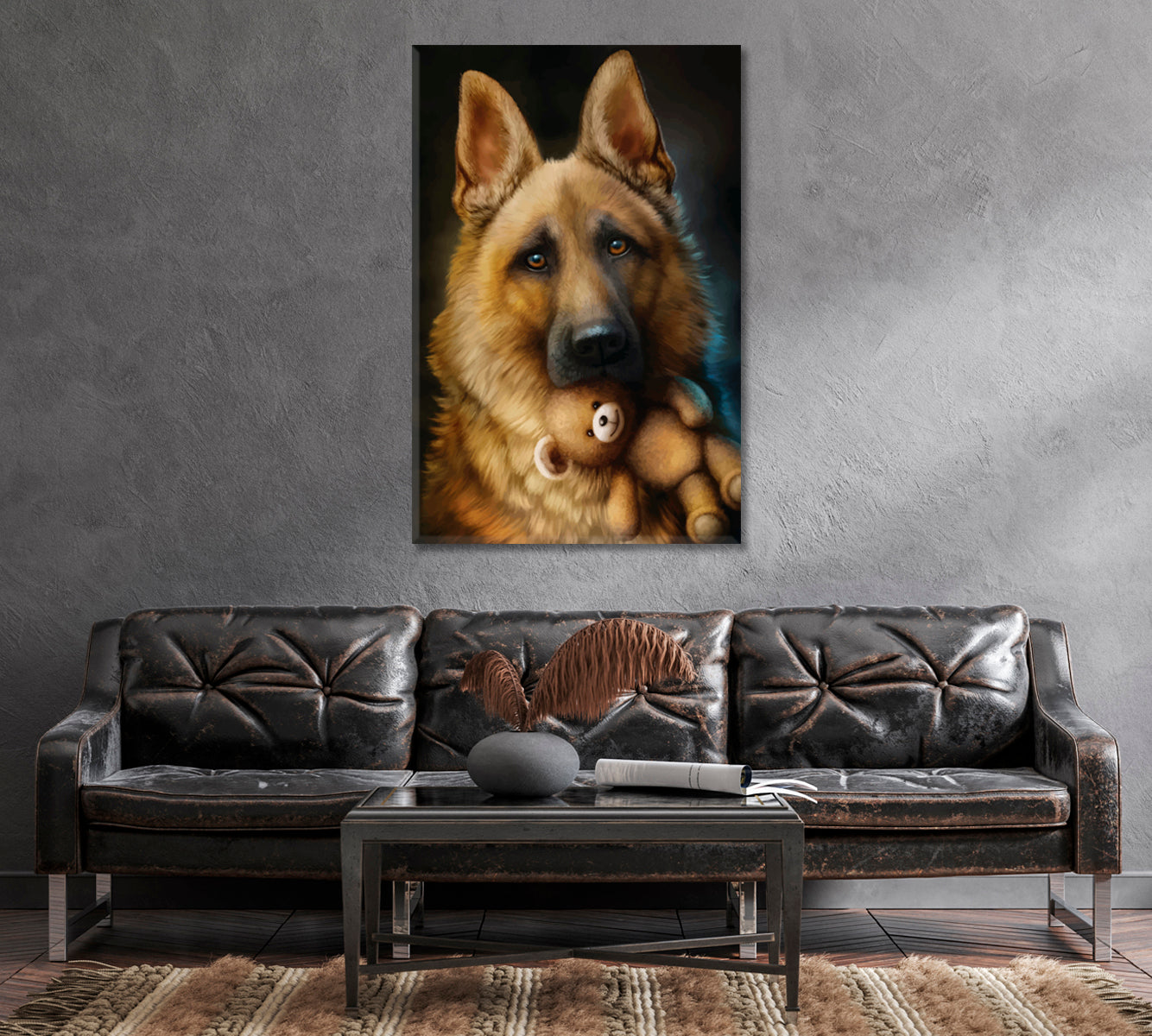 German Shepherd Canvas Print-Canvas Print-CetArt-1 panel-16x24 inches-CetArt