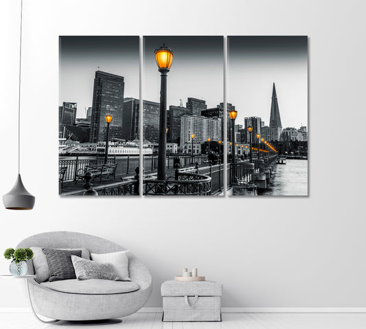 San Francisco in Black and White Canvas Print-Canvas Print-CetArt-1 Panel-24x16 inches-CetArt