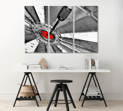 Darts in Black and White Canvas Print-Canvas Print-CetArt-1 Panel-24x16 inches-CetArt
