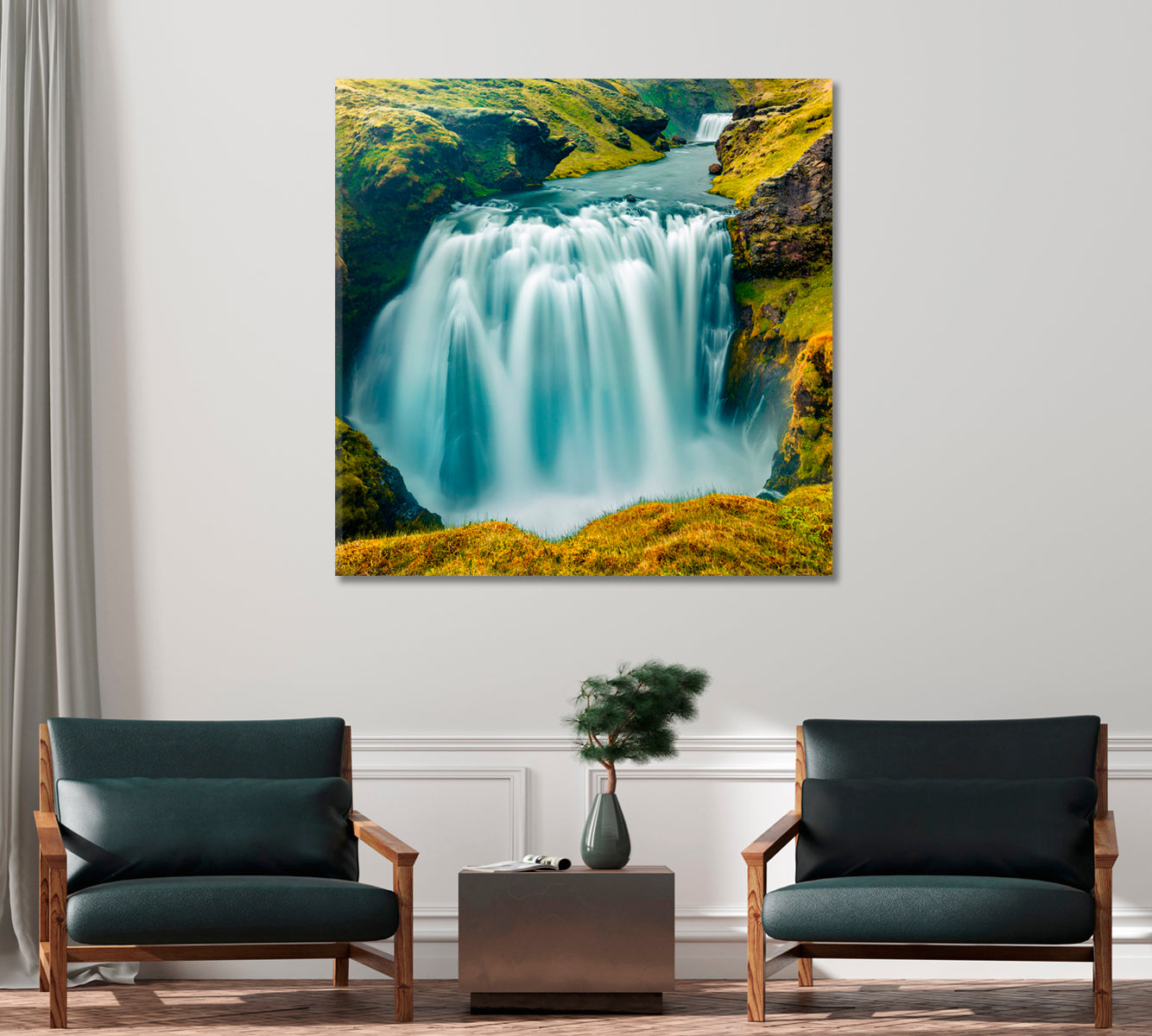 Skogafoss Waterfall Iceland Canvas Print-Canvas Print-CetArt-1 panel-12x12 inches-CetArt