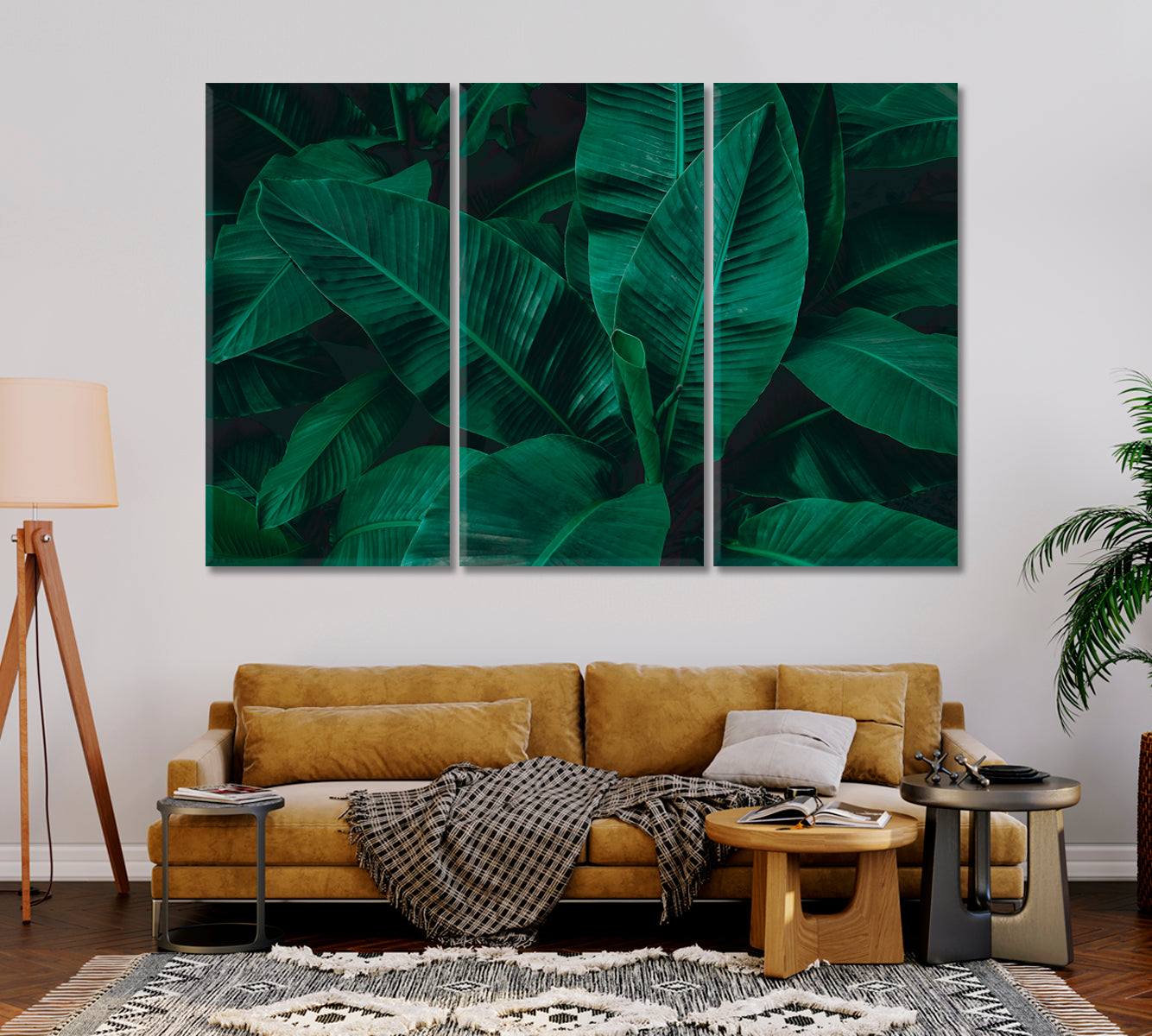 Abstract Tropical Banana Leaf Canvas Print-Canvas Print-CetArt-1 Panel-24x16 inches-CetArt