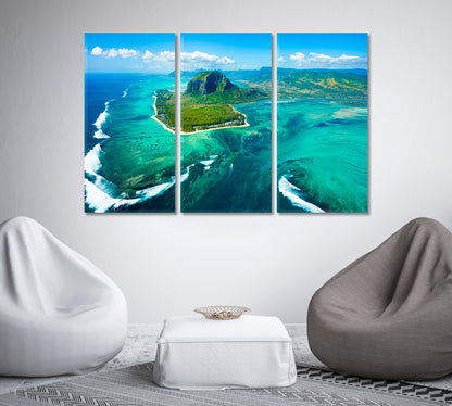 Mauritius Island and Famous Le Morne Brabant Mountain Canvas Print-Canvas Print-CetArt-1 Panel-24x16 inches-CetArt