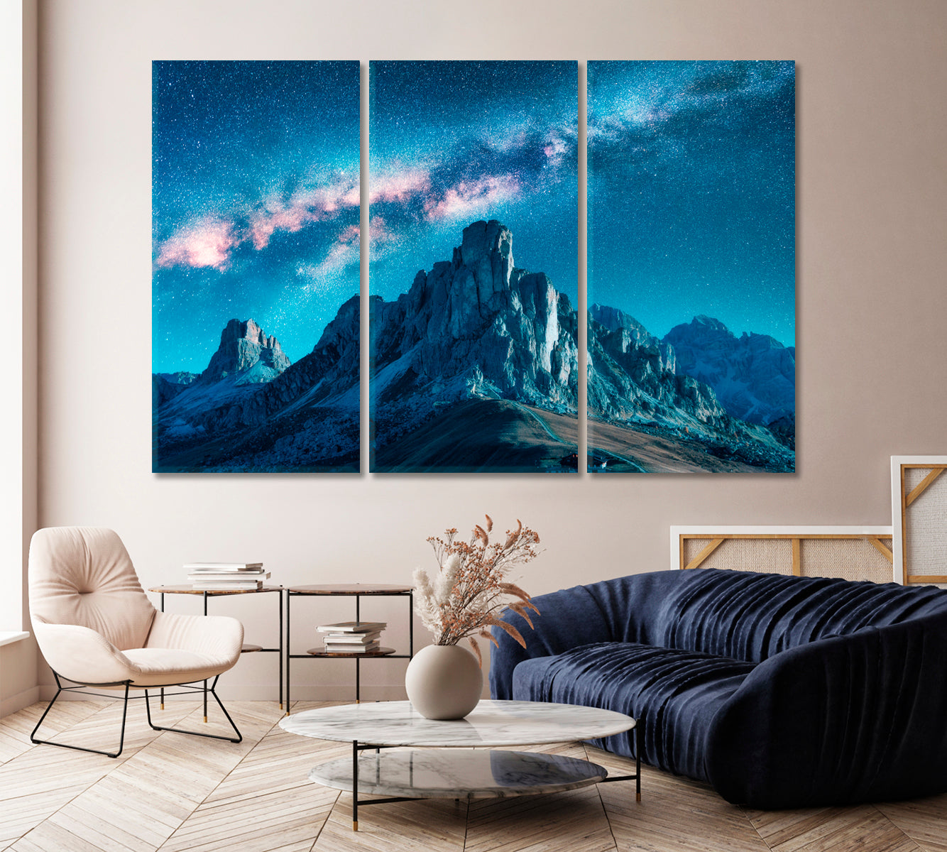 Milky Way in Dolomites Alps Italy Canvas Print-Canvas Print-CetArt-1 Panel-24x16 inches-CetArt