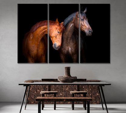 Two Horse Close Up Canvas Print-Canvas Print-CetArt-1 Panel-24x16 inches-CetArt