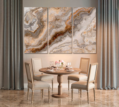 Beautiful Abstract Gray Marble with Gold Veins Canvas Print-Canvas Print-CetArt-1 Panel-24x16 inches-CetArt