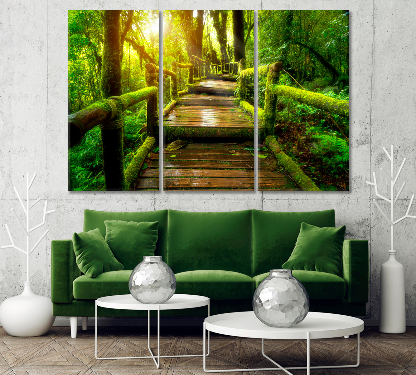 Old Wooden Bridge in Doi Inthanon National Park Thailand Canvas Print-Canvas Print-CetArt-1 Panel-24x16 inches-CetArt