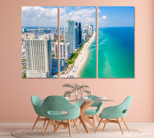 Miami Coast Canvas Print-Canvas Print-CetArt-1 Panel-24x16 inches-CetArt
