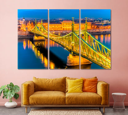 Liberty Bridge Budapest Hungary Canvas Print-Canvas Print-CetArt-1 Panel-24x16 inches-CetArt