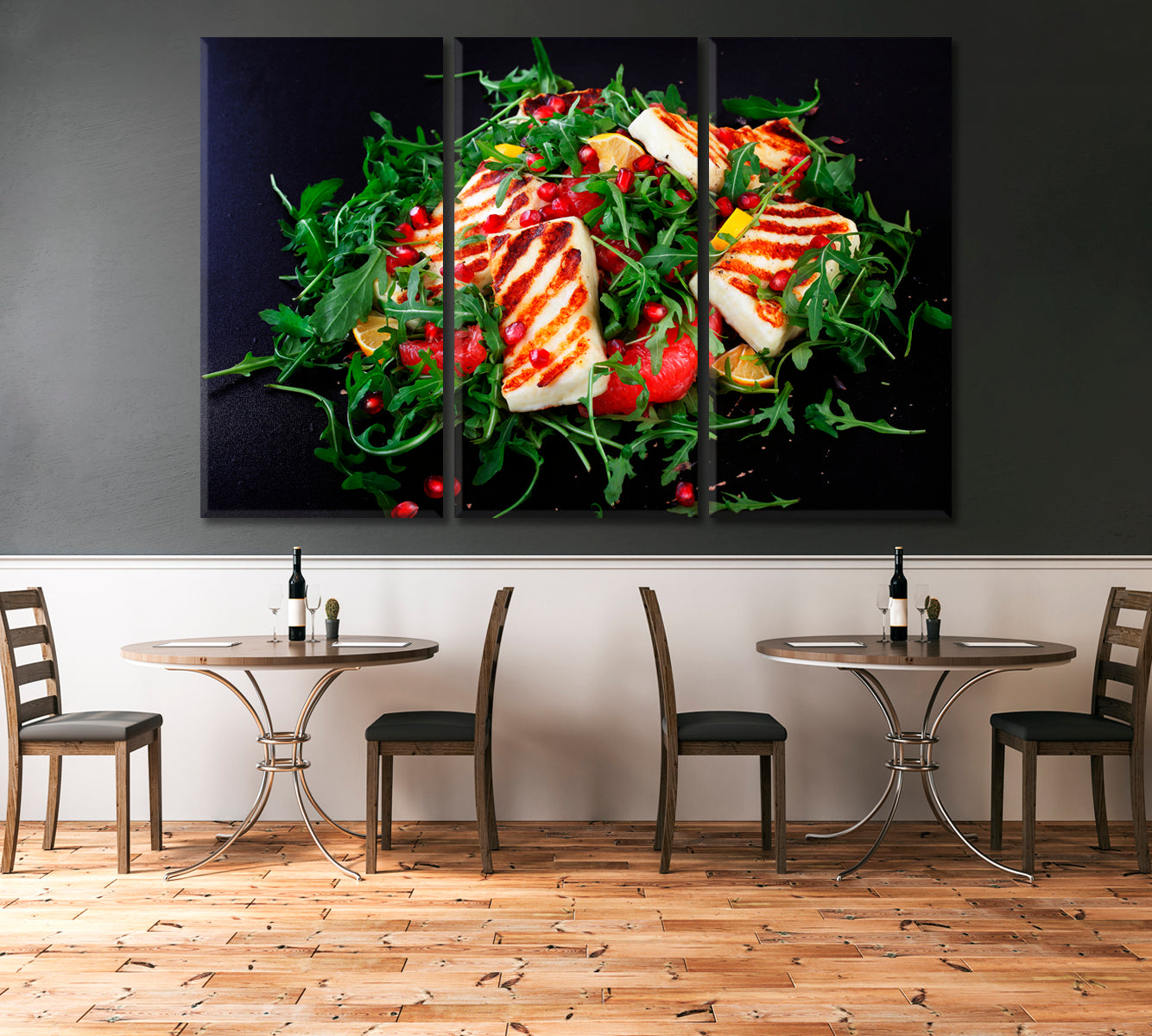 Salad with Grilled Halloumi and Arugula Canvas Print-Canvas Print-CetArt-1 Panel-24x16 inches-CetArt