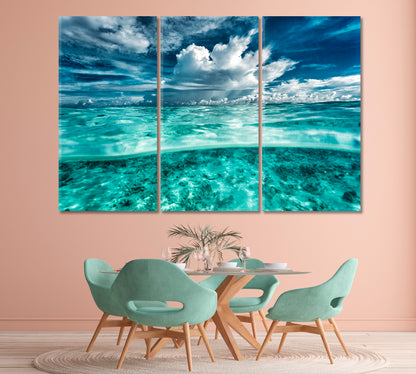 Seascape Coral Gardens under Clear Water Canvas Print-Canvas Print-CetArt-1 Panel-24x16 inches-CetArt