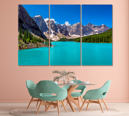 Turquoise Lake in the Rocky Mountains Canada Canvas Print-Canvas Print-CetArt-1 Panel-24x16 inches-CetArt
