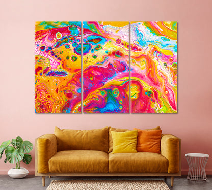 Pink Yellow Blue Abstract Pattern Canvas Print-Canvas Print-CetArt-1 Panel-24x16 inches-CetArt