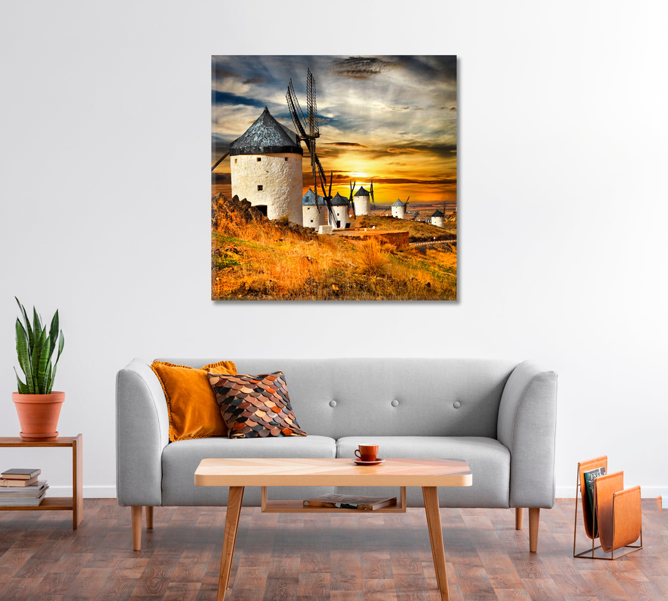 Windmills of Don Quixote Spain Canvas Print-Canvas Print-CetArt-1 panel-12x12 inches-CetArt