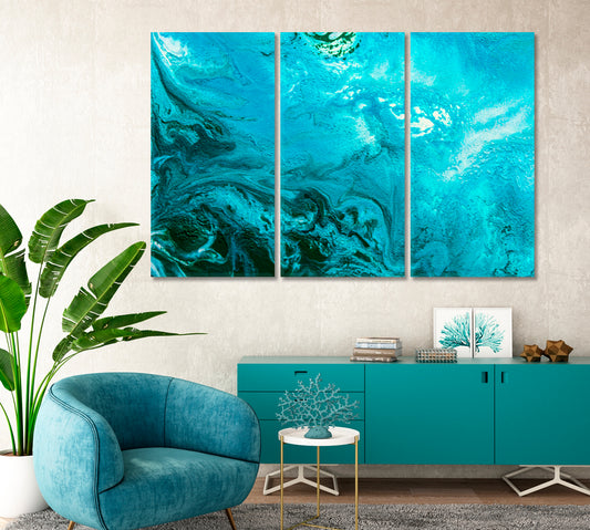 Abstract Imitation of Sea Waves Canvas Print-Canvas Print-CetArt-3 Panels-36x24 inches-CetArt