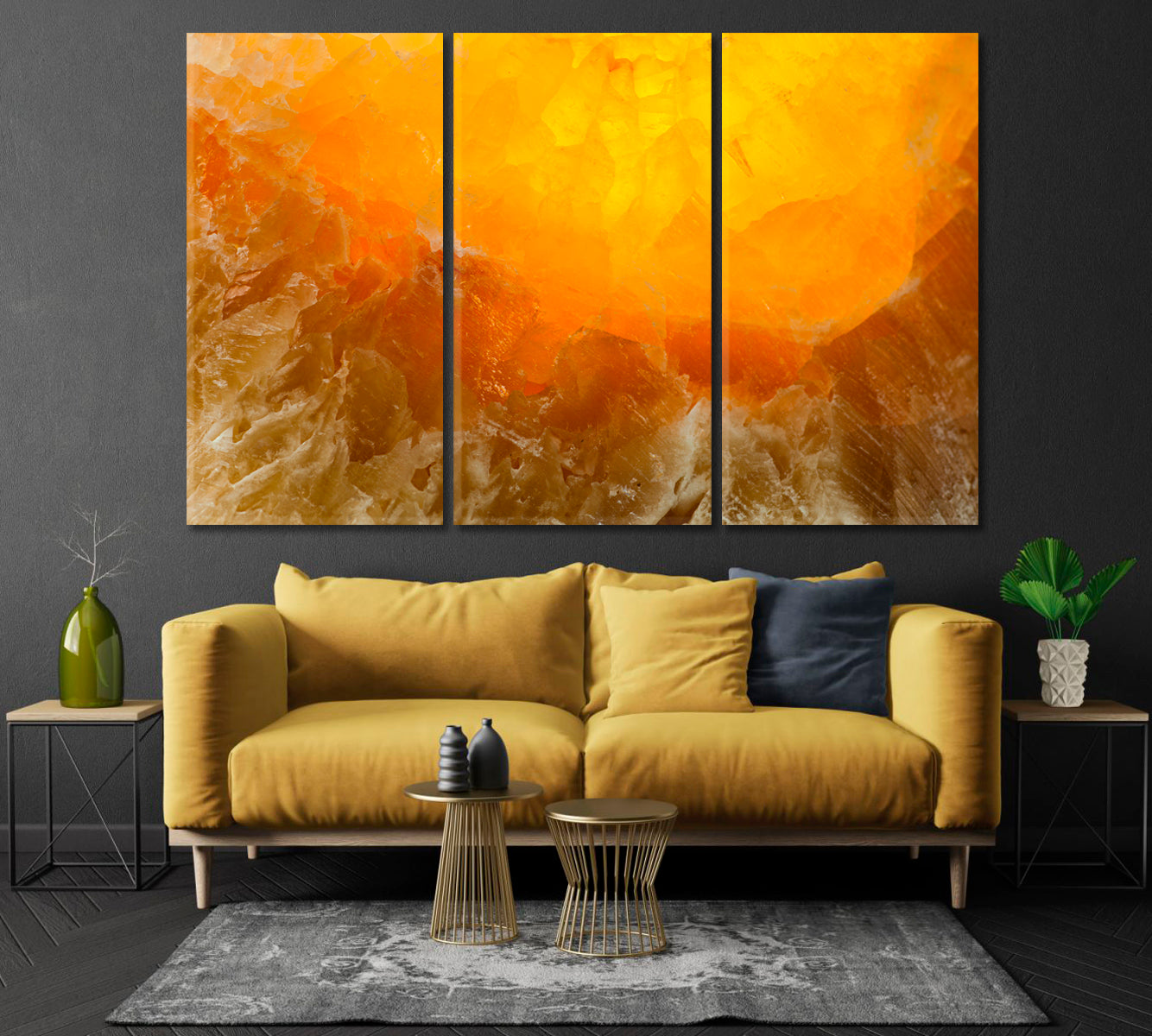 Close Up of Yellow Gold Marble Canvas Print-Canvas Print-CetArt-1 Panel-24x16 inches-CetArt