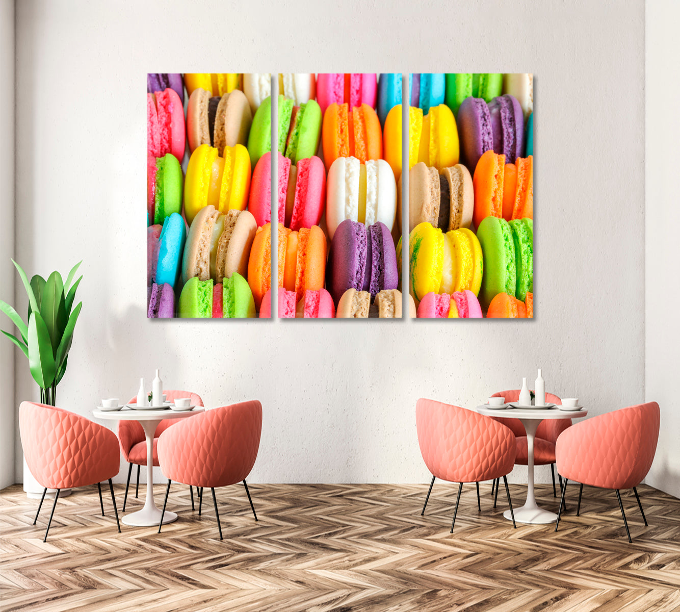 Multicolor Macarons Canvas Print-Canvas Print-CetArt-1 Panel-24x16 inches-CetArt