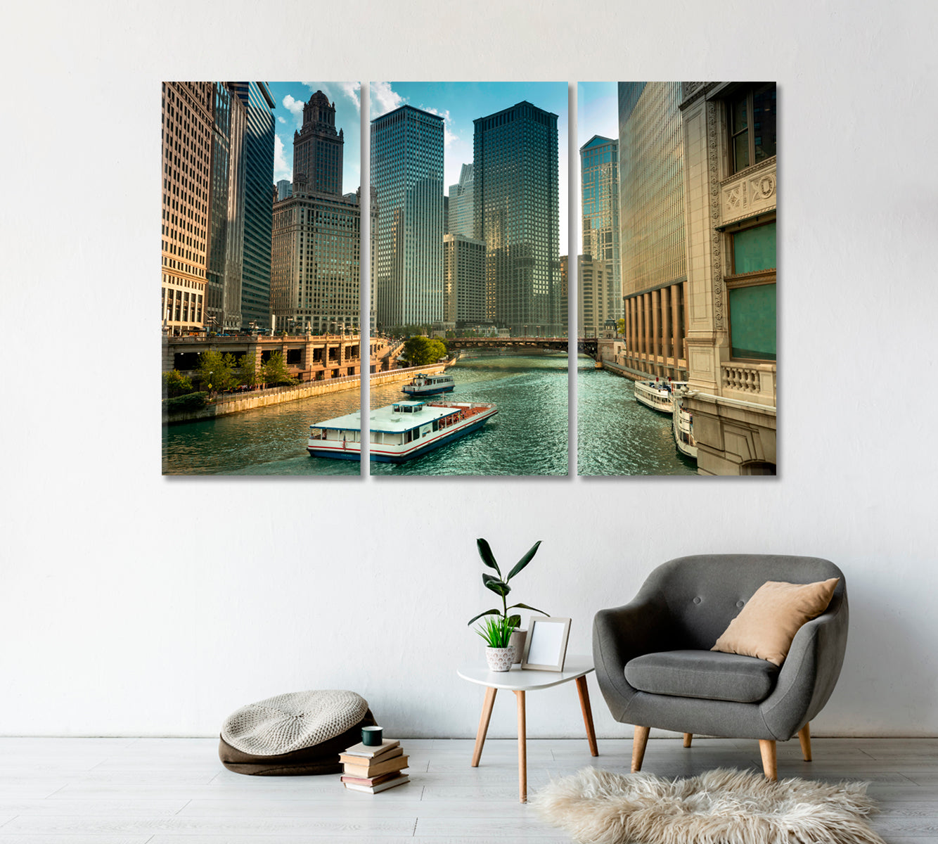 Chicago River Illinois USA Canvas Print-Canvas Print-CetArt-1 Panel-24x16 inches-CetArt