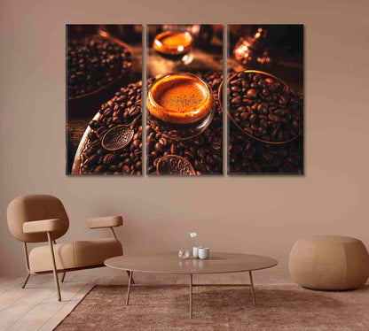 Hot Espresso Coffee Canvas Print-Canvas Print-CetArt-1 Panel-24x16 inches-CetArt