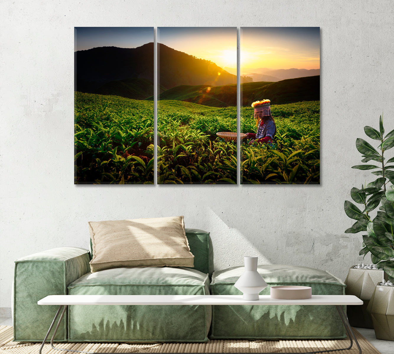 Sungei Palas Tea Garden Malaysia Canvas Print-Canvas Print-CetArt-1 Panel-24x16 inches-CetArt