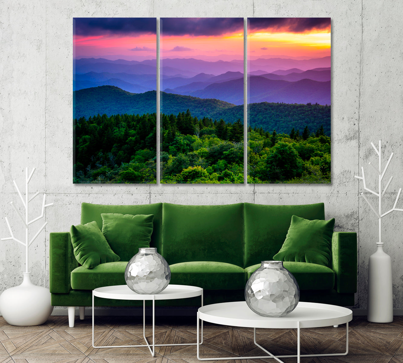 Sunset from Cowee Mountains North Carolina Canvas Print-Canvas Print-CetArt-1 Panel-24x16 inches-CetArt