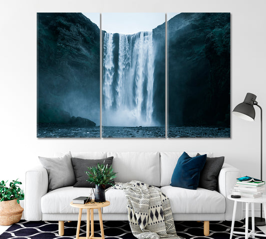 Famous Skogafoss Waterfall in Iceland Canvas Print-Canvas Print-CetArt-1 Panel-24x16 inches-CetArt
