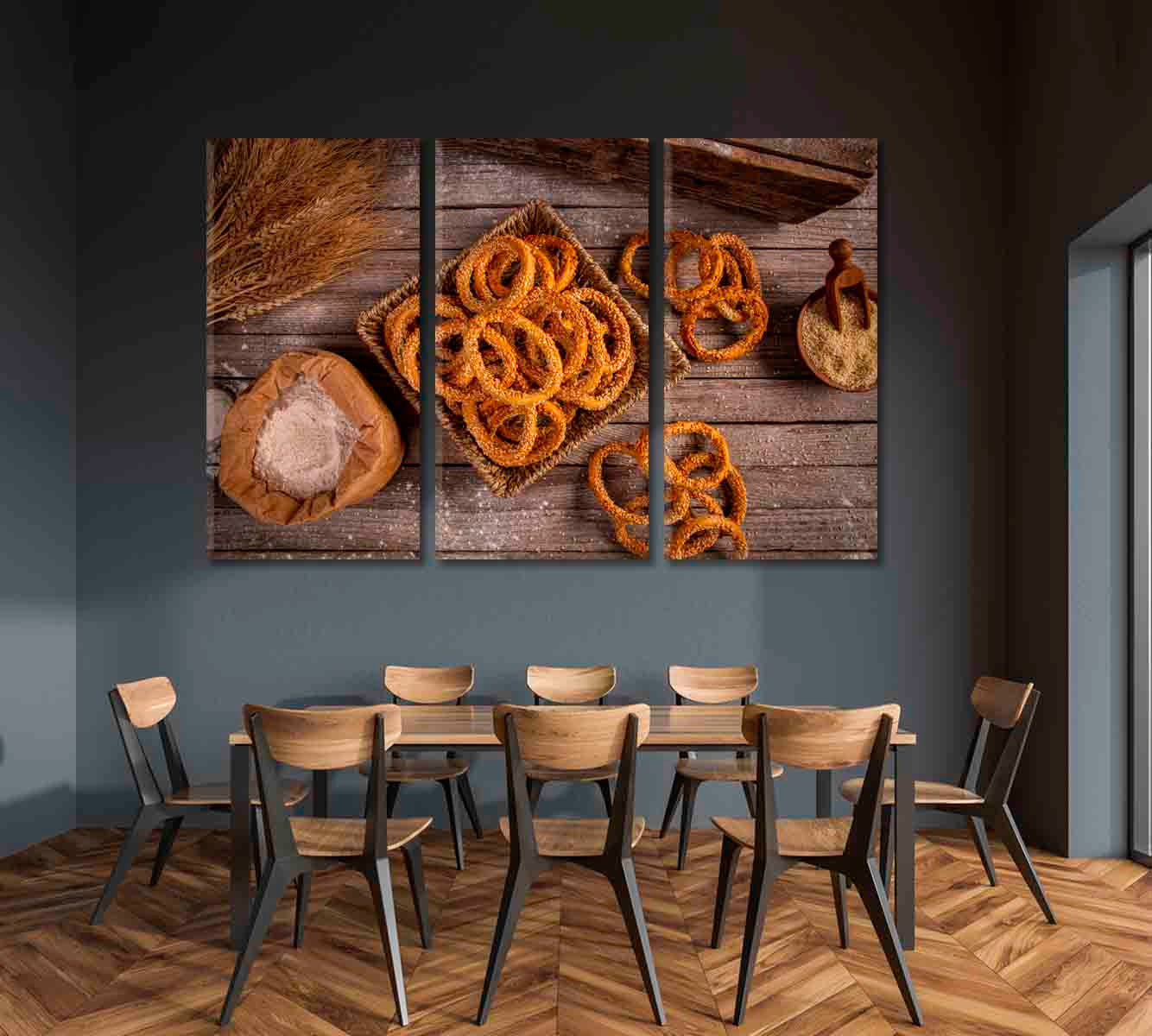 Salted Sesame Pretzels Canvas Print-Canvas Print-CetArt-1 Panel-24x16 inches-CetArt