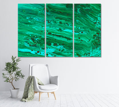 Abstract Green Ripples of Agate Canvas Print-Canvas Print-CetArt-3 Panels-36x24 inches-CetArt