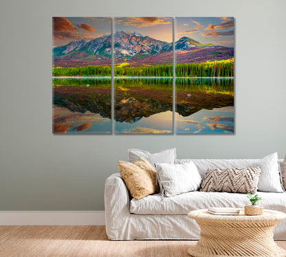 Sunrise at Pyramid Lake Jasper Alberta Canada Canvas Print-Canvas Print-CetArt-1 Panel-24x16 inches-CetArt