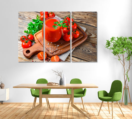 Glass of Fresh Tomato Juice Canvas Print-Canvas Print-CetArt-1 Panel-24x16 inches-CetArt