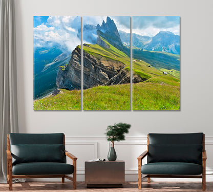 Odle Mountains Chain Italian Alps Canvas Print-Canvas Print-CetArt-1 Panel-24x16 inches-CetArt