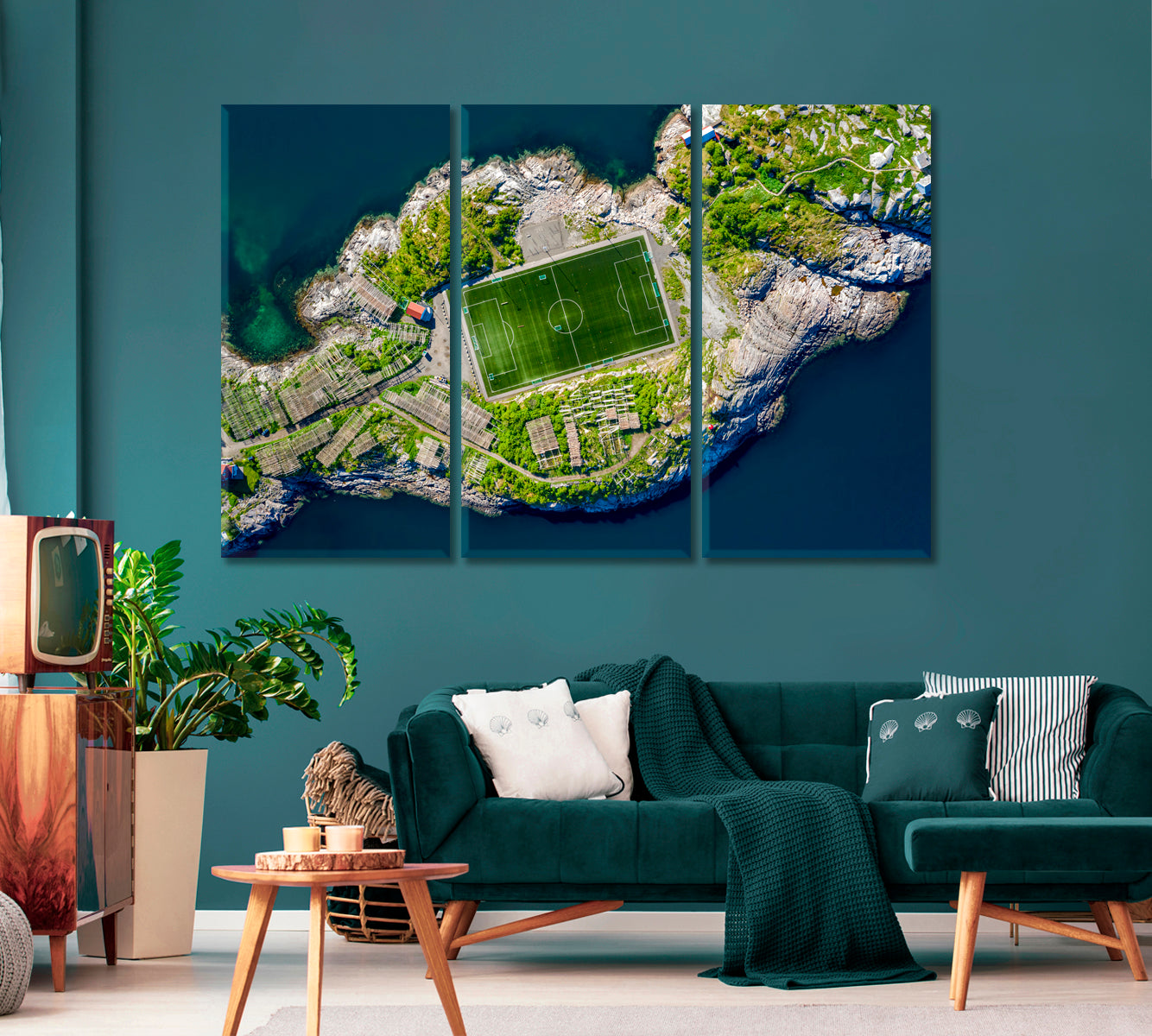 Henningsvaer Football Stadium Canvas Print-Canvas Print-CetArt-1 Panel-24x16 inches-CetArt