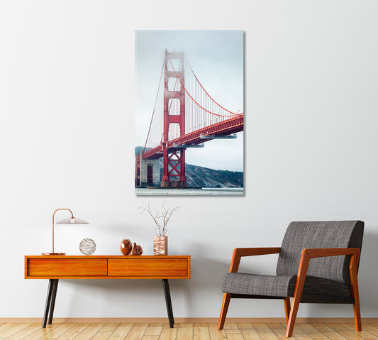 Golden Gate Bridge by Fog San Francisco California USA Canvas Print-Canvas Print-CetArt-1 panel-16x24 inches-CetArt