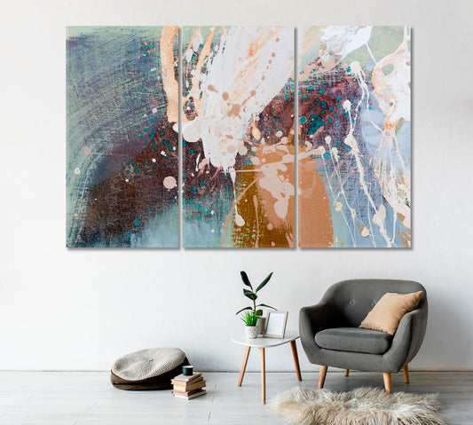 Abstract Brush Strokes in Pastel Colors Canvas Print-Artwork-CetArt-1 Panel-24x16 inches-CetArt